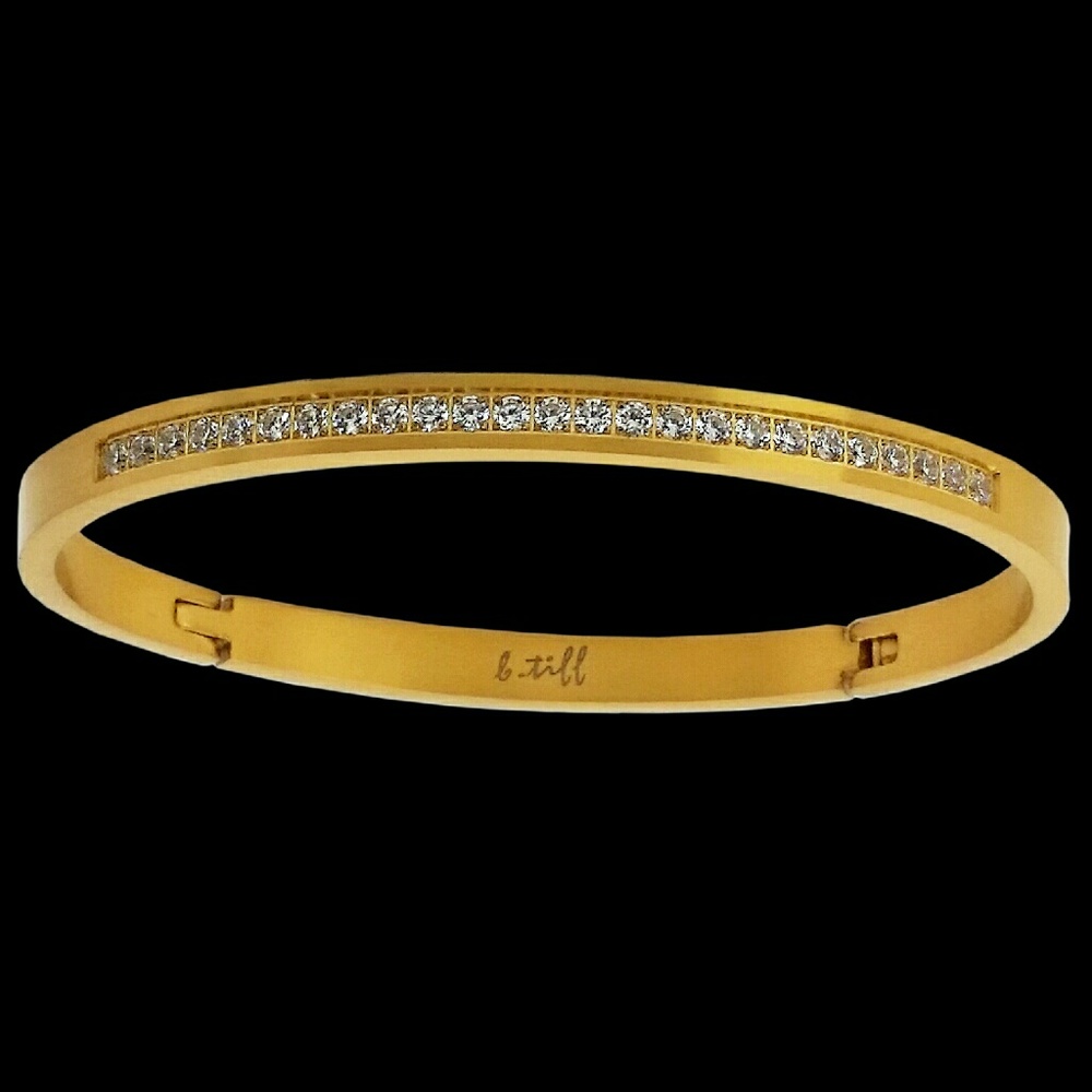 COPY - B.Tiff Half Eternity Gold Bangle Bracelet, Stainle
